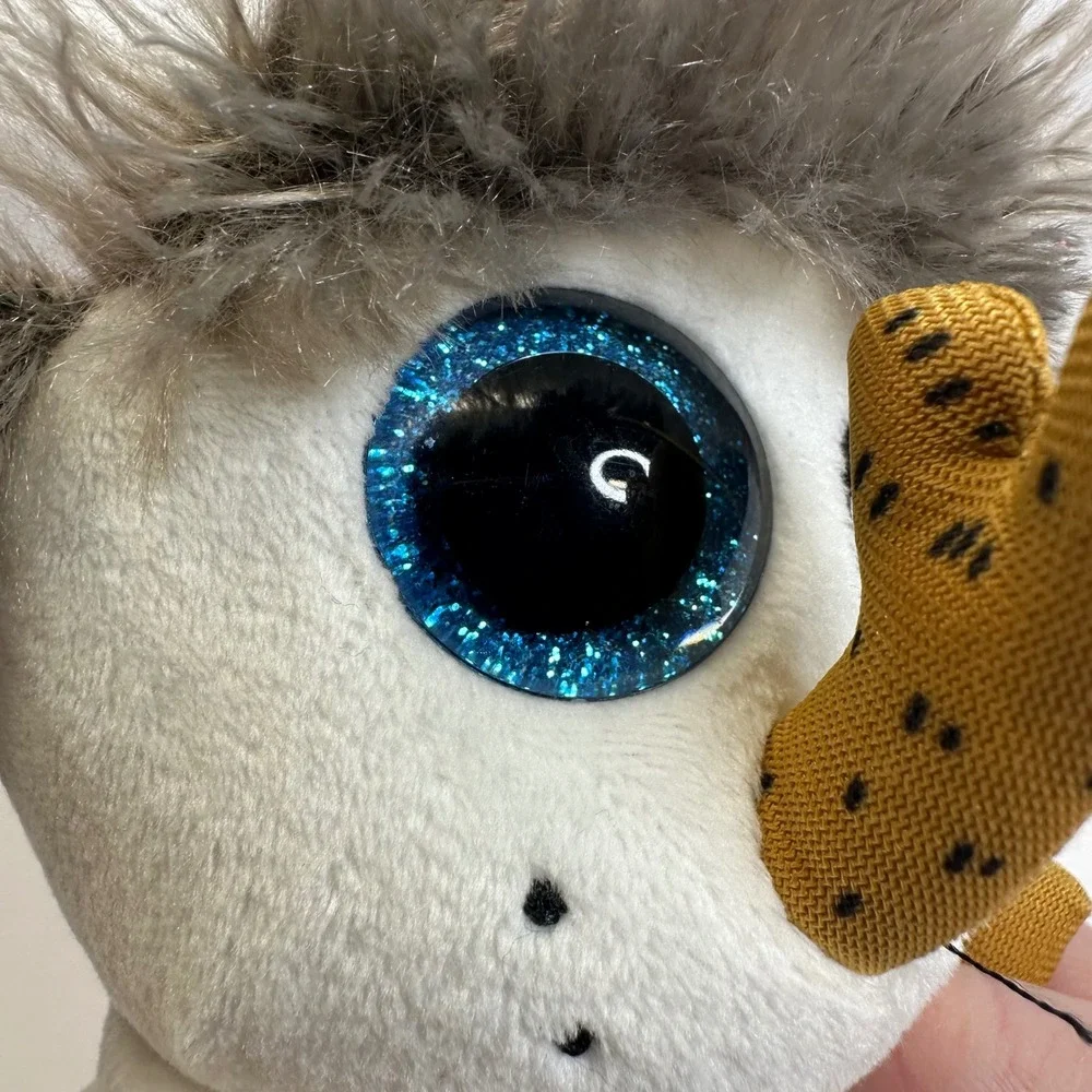 Ty Beanie Boos‎ Buttons the Snowman Plush Red Sparkle Hat Blue Glitter Eyes 6in